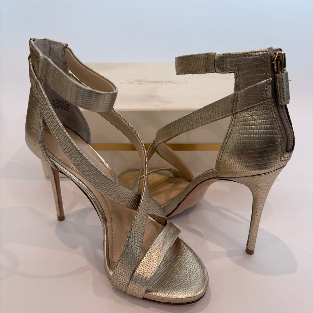 Elegant Gold Strappy Heels